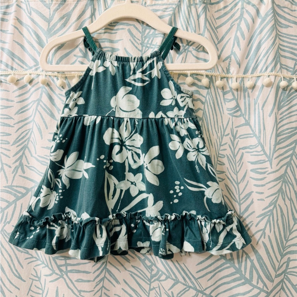 Green Tropical Print Dress with Matching Bloomers ⭐️3 for $20⭐️